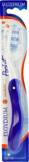 ELGYDIUM - Pocket Οδοντόβουρτσα Ταξιδιού Medium Τυχαία Επιλογή Χρώματος 1τμχ