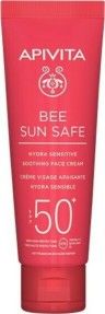 APIVITA - Bee Sun Safe Hydra Sensitive Face Cream SPF50+ Καταπραϋντική Αντηλιακή Κρέμα Προσώπου Ελαφριάς Υφής Για Ευαίσθητες Επιδερμίδες Με Χαμομήλι και Πρόπολη 50ml