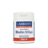 LAMBERTS - Biotin 500mcg - Βιοτίνη Για Δέρμα, Νύχια και Μαλλιά, 90 Κάψουλες