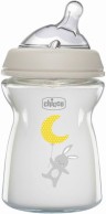 CHICCO - Natural Feeling Γυάλινο Μπιμπερό Κατά των Κολικών με Θηλή Σιλικόνης 250ml για 0+ μηνών