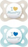 MAM - Ορθοδοντικές Πιπίλες Σιλικόνης I Love Mummy & Daddy για 2-6 μηνών 115SB2 Μπλε 2τμχ