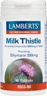 LAMBERTS - Milk Thistle 8500mg, Συμπλήρωμα Διατροφής με Γαϊδουράγκαθο για την Προστασία Ήπατος & για Αποτοξίνωση 90tabs