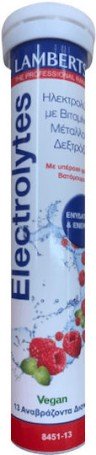 LAMBERTS - Electrolytes Bluberry Ηλεκτρολύτες για Ενυδάτωση & Ενέργεια με Γεύση Βατόμουρο 13 Αναβράζοντα Δισκία