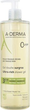 A-DERMA - Gel Douche Surgras Ultra Rich Shower Gel 3 in 1 - Αφρόλουτρο για Ξηρές Επιδερμίδες 750ml