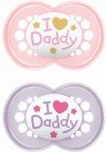 MAM - Ορθοδοντικές Πιπίλες Σιλικόνης I Love Mummy & Daddy για 16+μηνών 265SG2 Μωβ 2τμχ