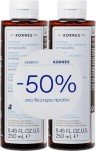 KORRES - Promo Σαμπουάν Για Λιπαρά Μαλλιά Με Γλυκύρριζα & Τσουκνίδα 2x250ml