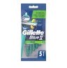 GILLETTE - Blue II Plus Slalom Sensitive, Ξυραφάκια 2 Λεπίδες 5τμχ